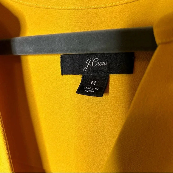J. Crew Mustard Yellow Blouse 3/4 Sleeves Size Medium - Picture 5 of 6